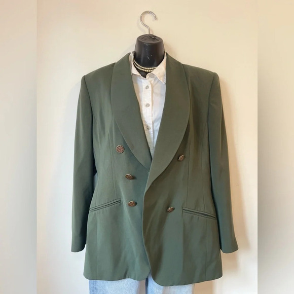 Kasper ASL Women’s  Blazer Green Business Suit Jacket Style size 12 - Picture 2 of 11
